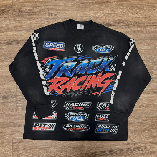 Black “Track Racing” Long Sleeve
