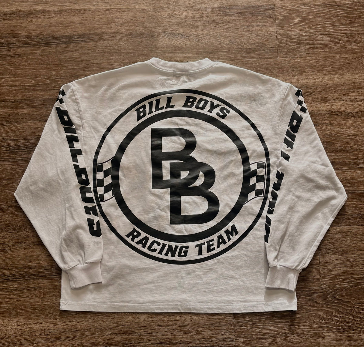 White “Track Racing” Long Sleeve